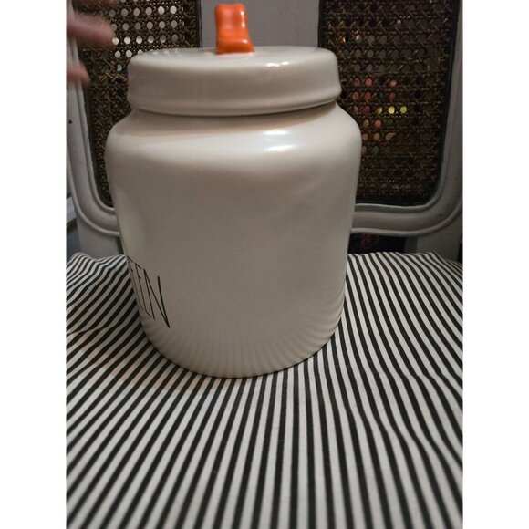 ❤️NWT Rae Dunn Happy Halloween Chubby Cannister Orange Handle - Picture 3 of 11